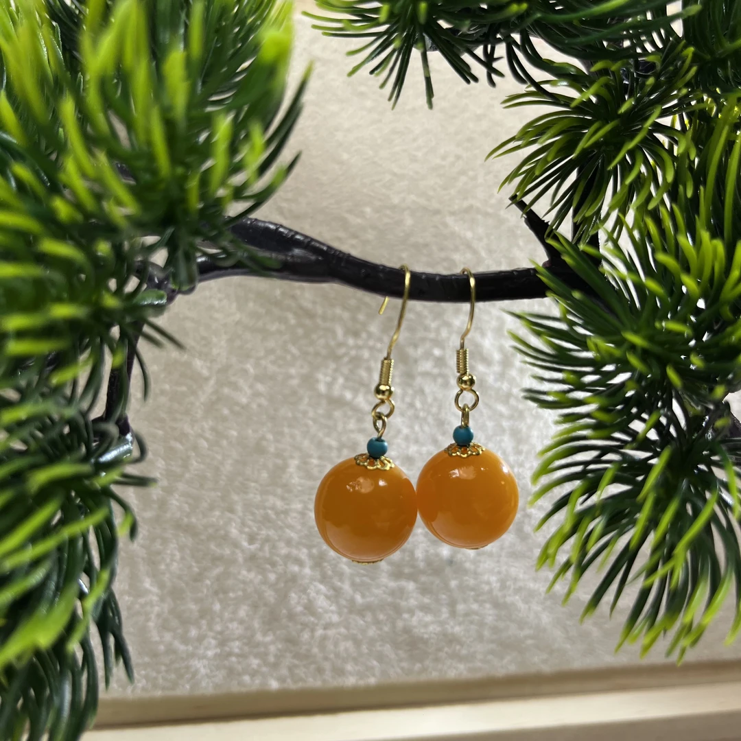 w002古巴新蜜圆珠耳坠