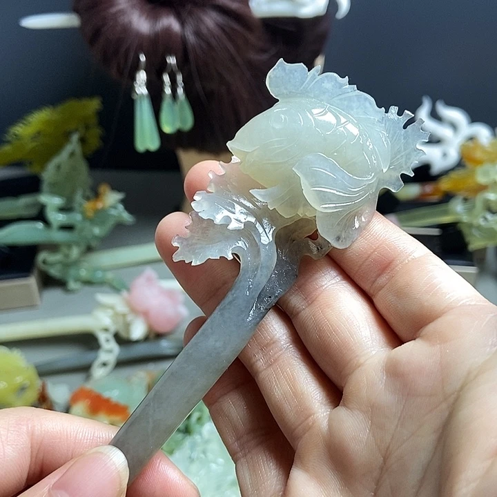 岫玉未镶嵌发簪发簪