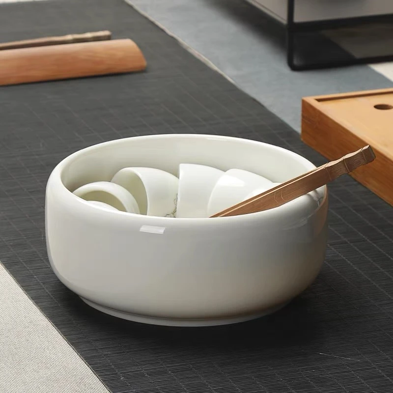 德化羊脂玉茶洗高温烧制高端大气上档次可以logo定制家用办公首选