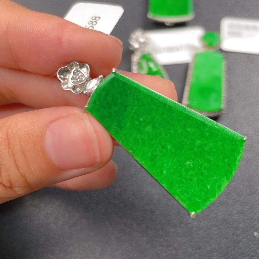 翡翠银S925镶嵌吊坠(不含链)tu w