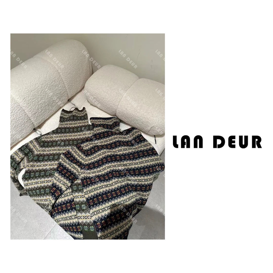 【巧巧栗酱】羊毛羊绒桑蚕丝毛衣慵懒风半高领针织衫女