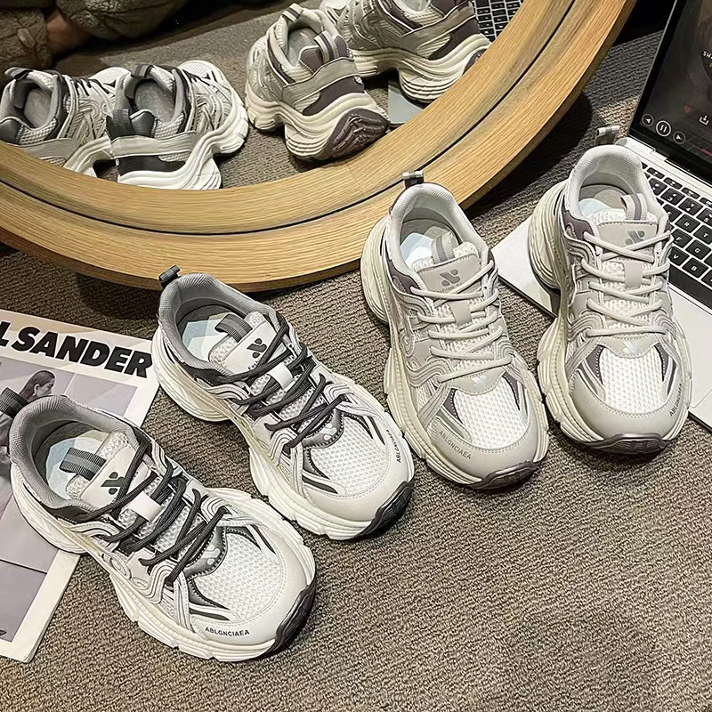 51501【春款】4公分厚底百搭透气复古潮流韩版时尚老爹鞋