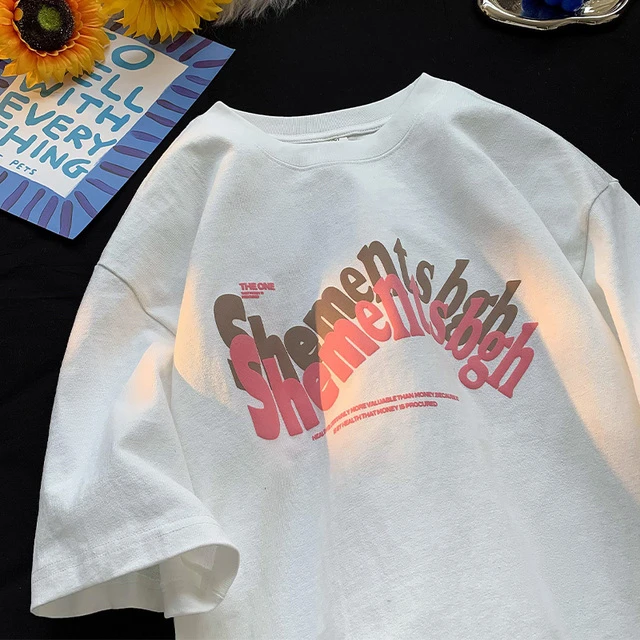 纯棉短袖t恤男夏季2025新款宽松大码上衣服美式潮牌五分半袖体恤