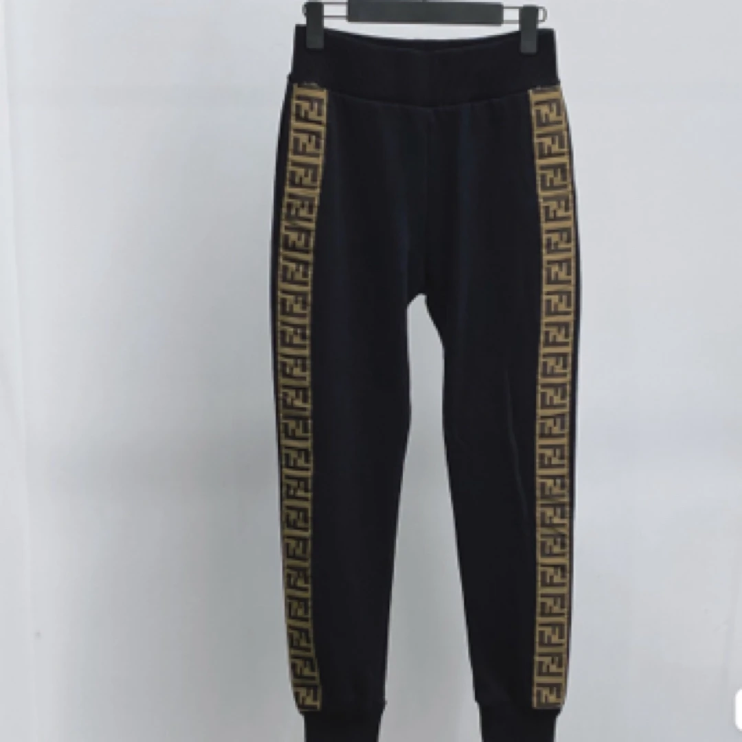 99新 FENDI/芬迪 黑色侧边logo长裤/40码/A02711