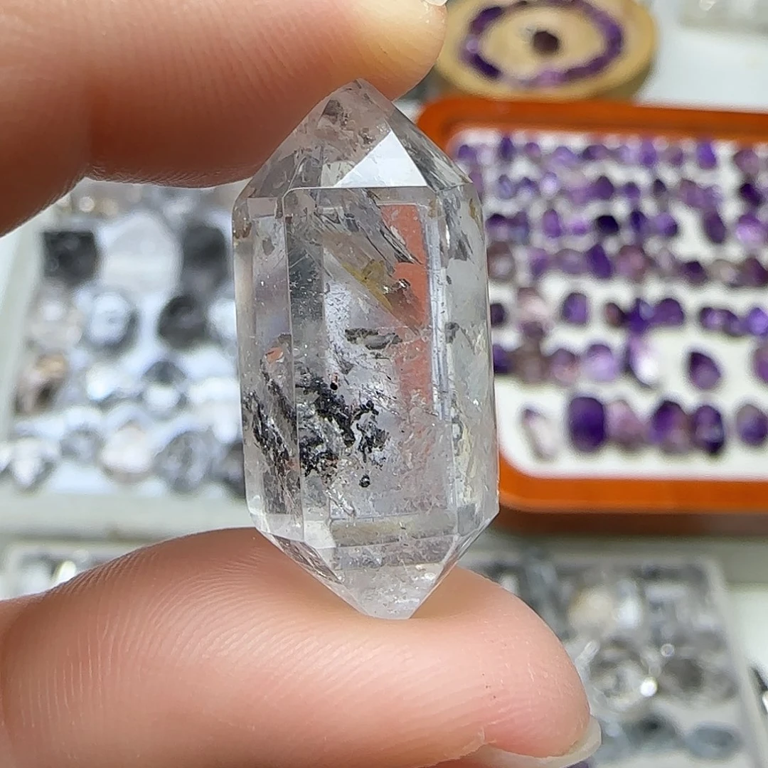 未镶嵌水晶珠宝半成品闪灵双尖随形