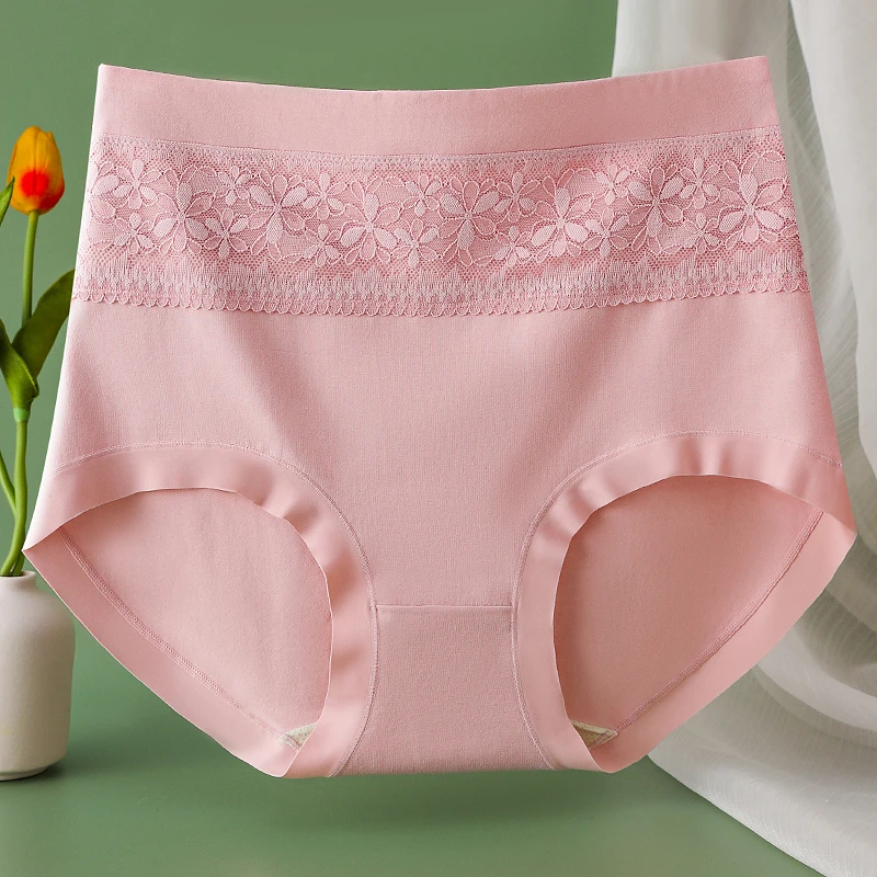 精梳纯棉女士内裤高腰大码无痕抗菌透气收腹中老年妈妈舒适三角裤