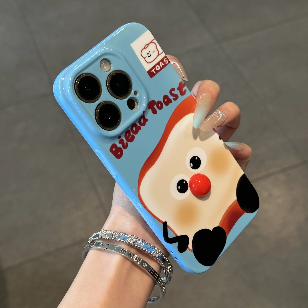 BANCA立体红鼻子吐司适用苹果16菲林手机壳华为P70vivo小米15oppo