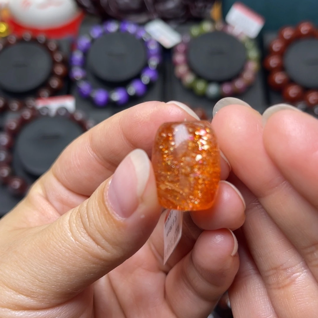 手链长石未镶嵌金太阳桶珠