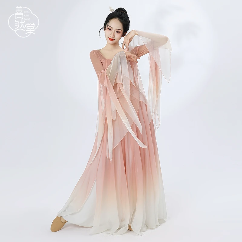 善然堂2025秋新款古典舞仙气飘逸上衣纱衣练功服身韵演出表演艺考