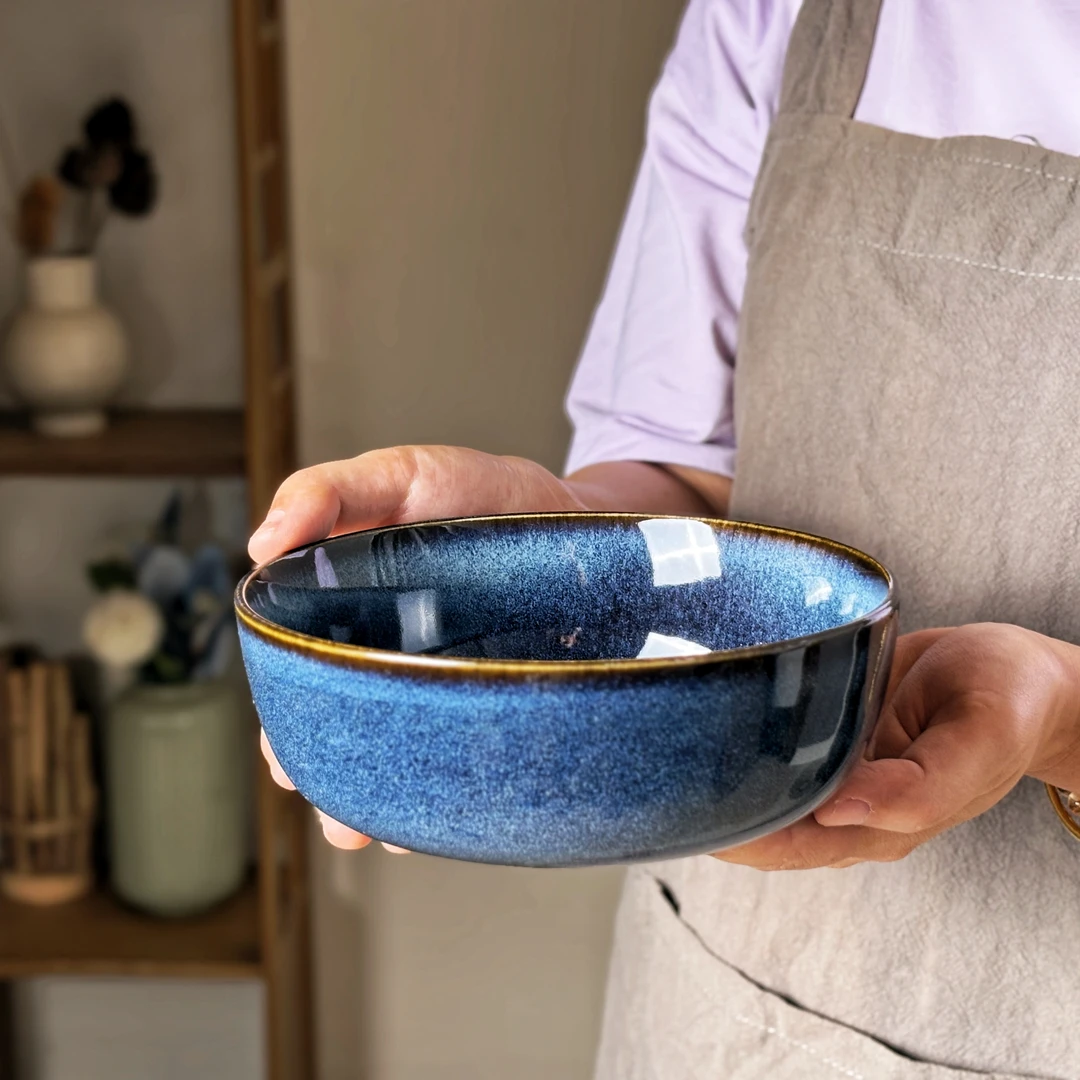 【超美窑变釉面碗】B023家用陶瓷高颜值沙拉碗泡面碗汤碗微瑕疵