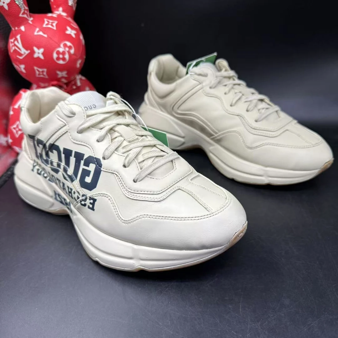95新 GUCCI/古驰 【AO特惠】41欧码 男士25系列印花厚底老爹鞋7754