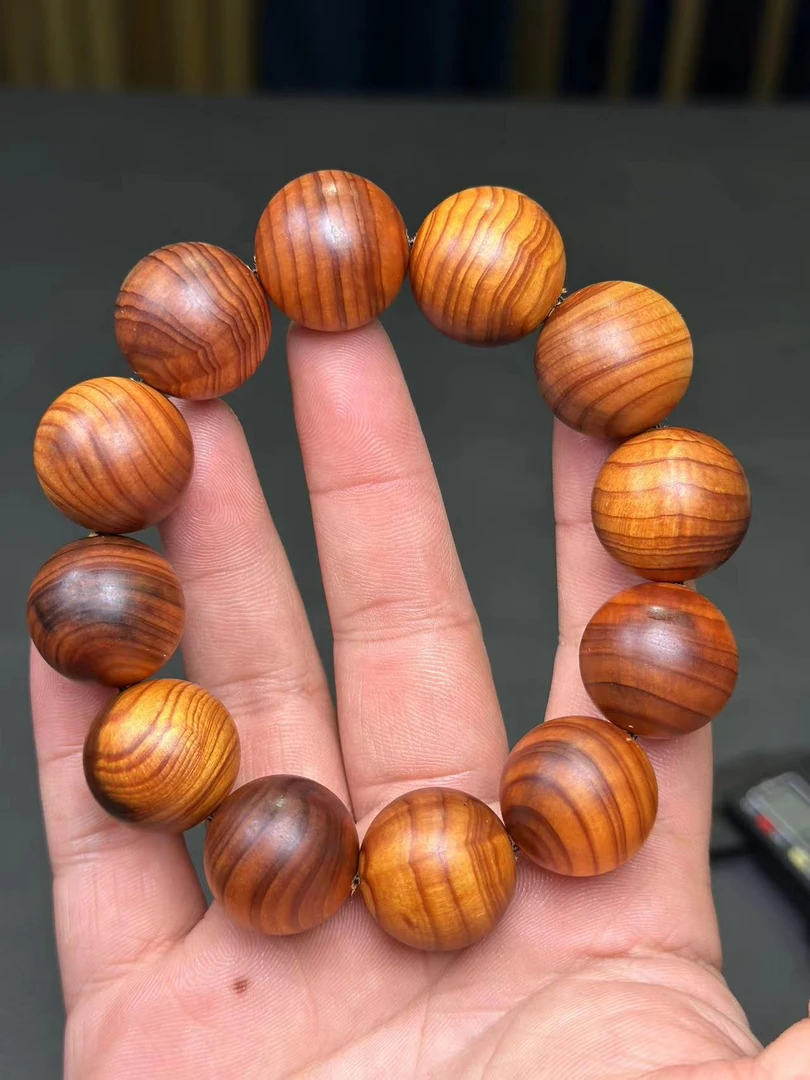 A3虎皮糖心玉化崖柏卡2.0单圈手串