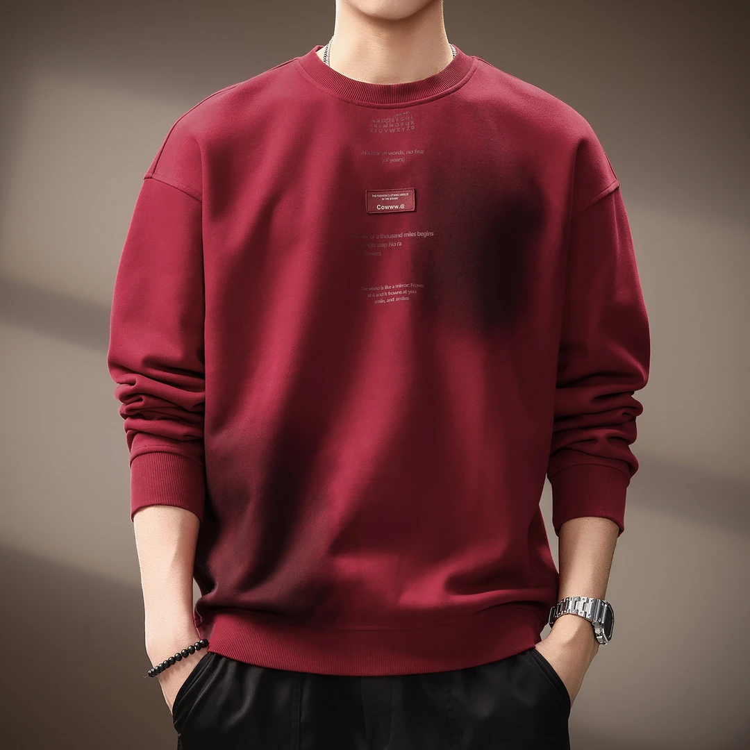 高端美式重磅水洗做旧字母印花卫衣男士秋季新款复古潮流脏染上衣