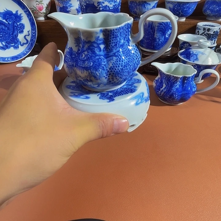 山***谷青花手工手绘两件套