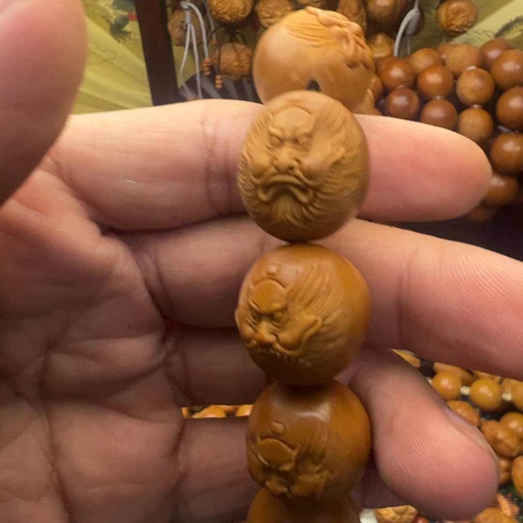 橄榄核手串/手链1.9铁盒光背钟馗头