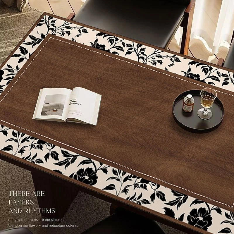 美式复古餐桌垫2026新款长方形防水防油桌布隔热防烫可擦洗茶几垫