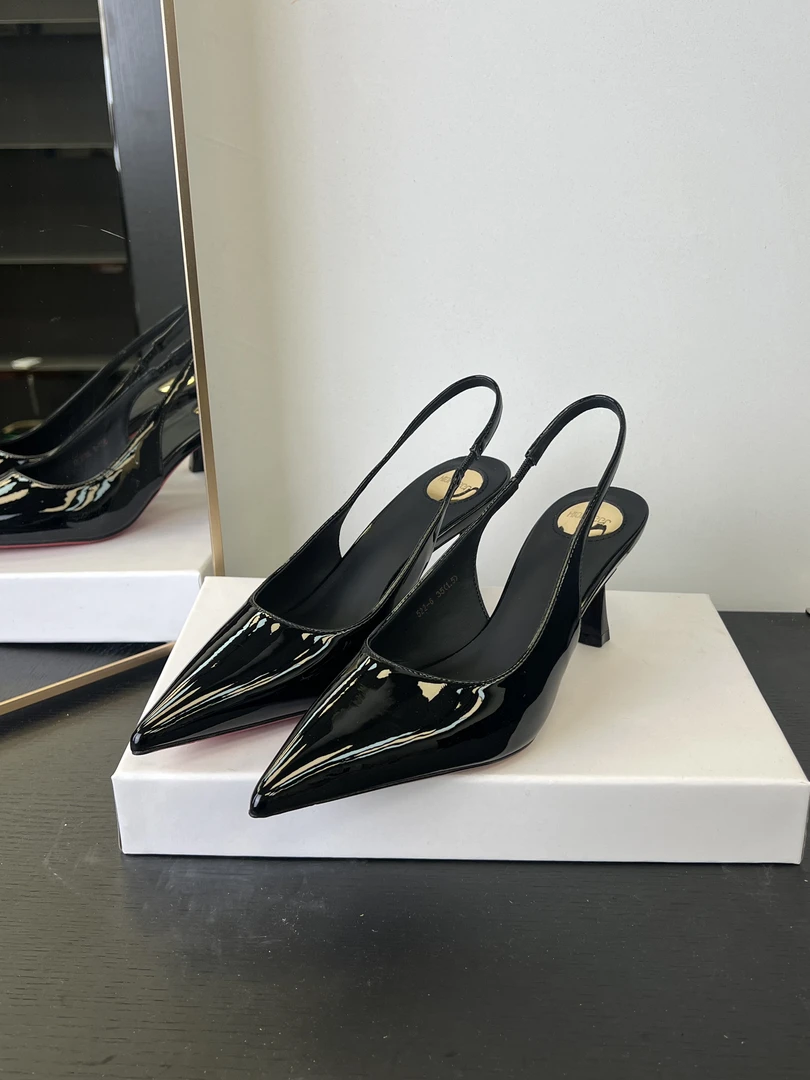 522-6黑色（6厘米）细跟高跟鞋时尚舒适