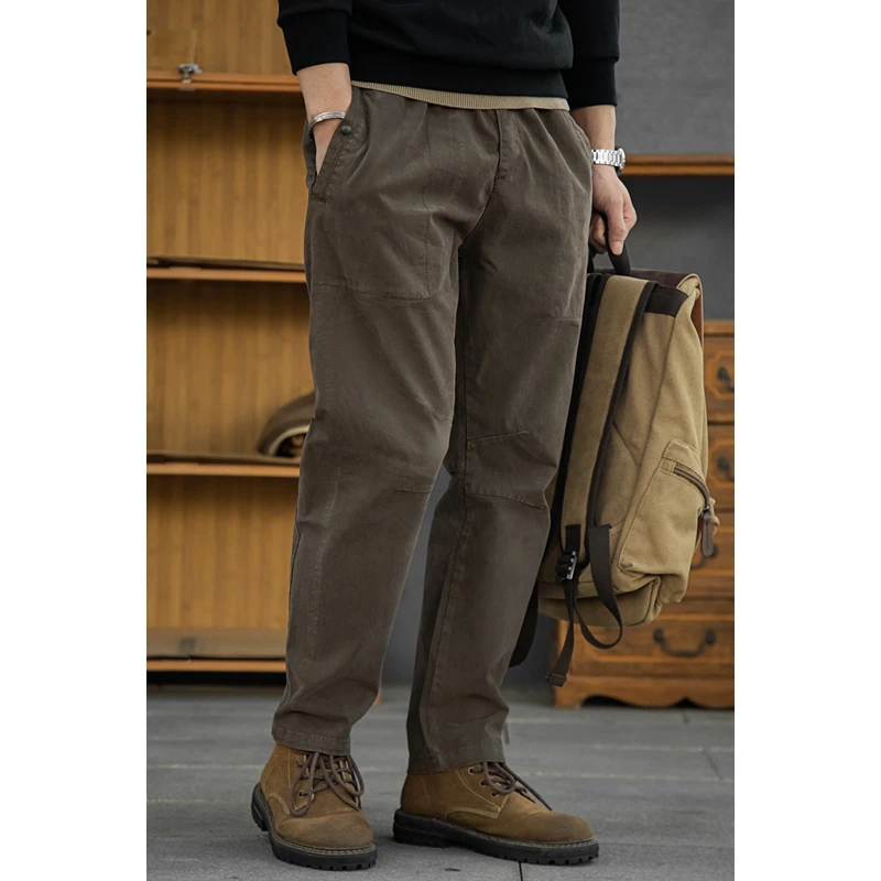 唔刃工装美式复古酵洗炭素磨毛解构工装裤户外机能休闲裤宽松男士