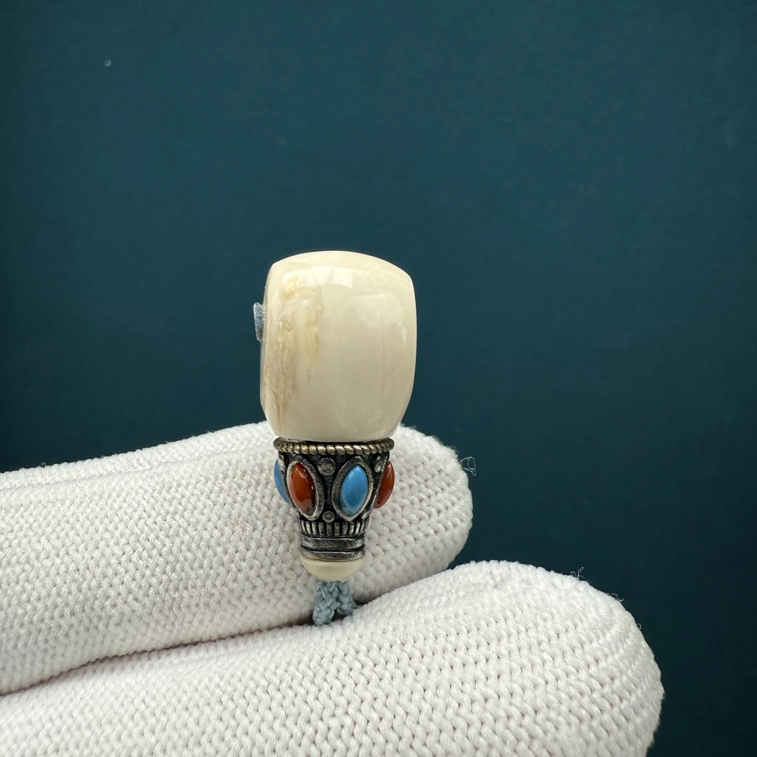 J3480天然猛犸牙 藏式三通 12*25mm 支持复检 假一罚十