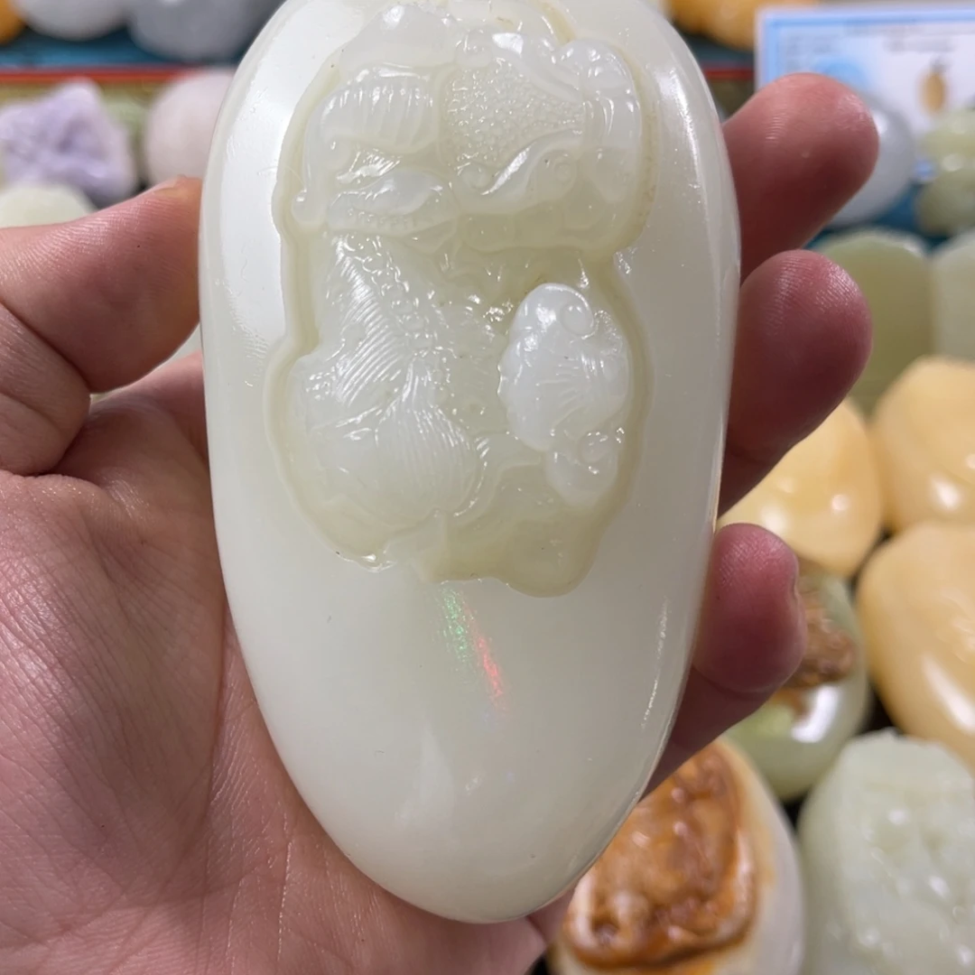 奋***前石材天然方解石手把件不退换
