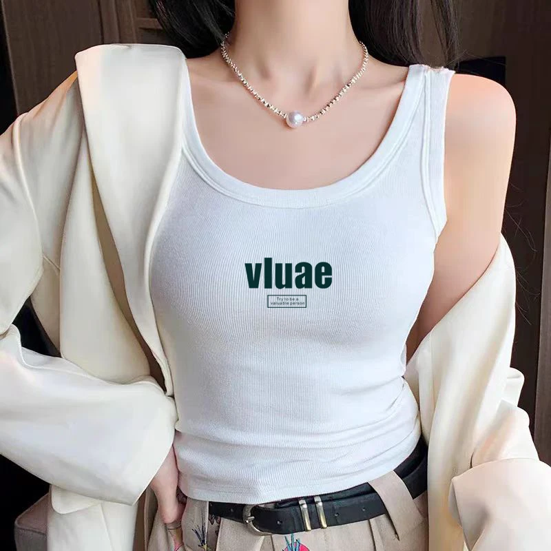 美式小背心吊带内搭无袖上衣女夏季新款纯棉修身显瘦短款时尚打底