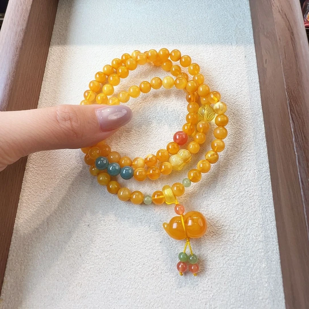 蜜蜡未镶嵌手链蜜蜡6.2mm