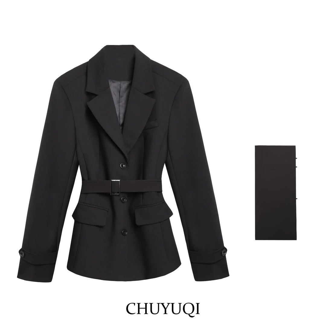 除于七“摩登女主”春季高级通勤披肩式西装外套女西服女春款1964