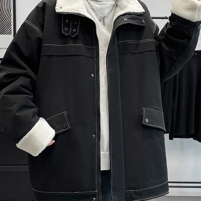 安踏联名恋踏秋冬季羊羔绒毛棉衣男士2024新款外套加绒加厚款男生