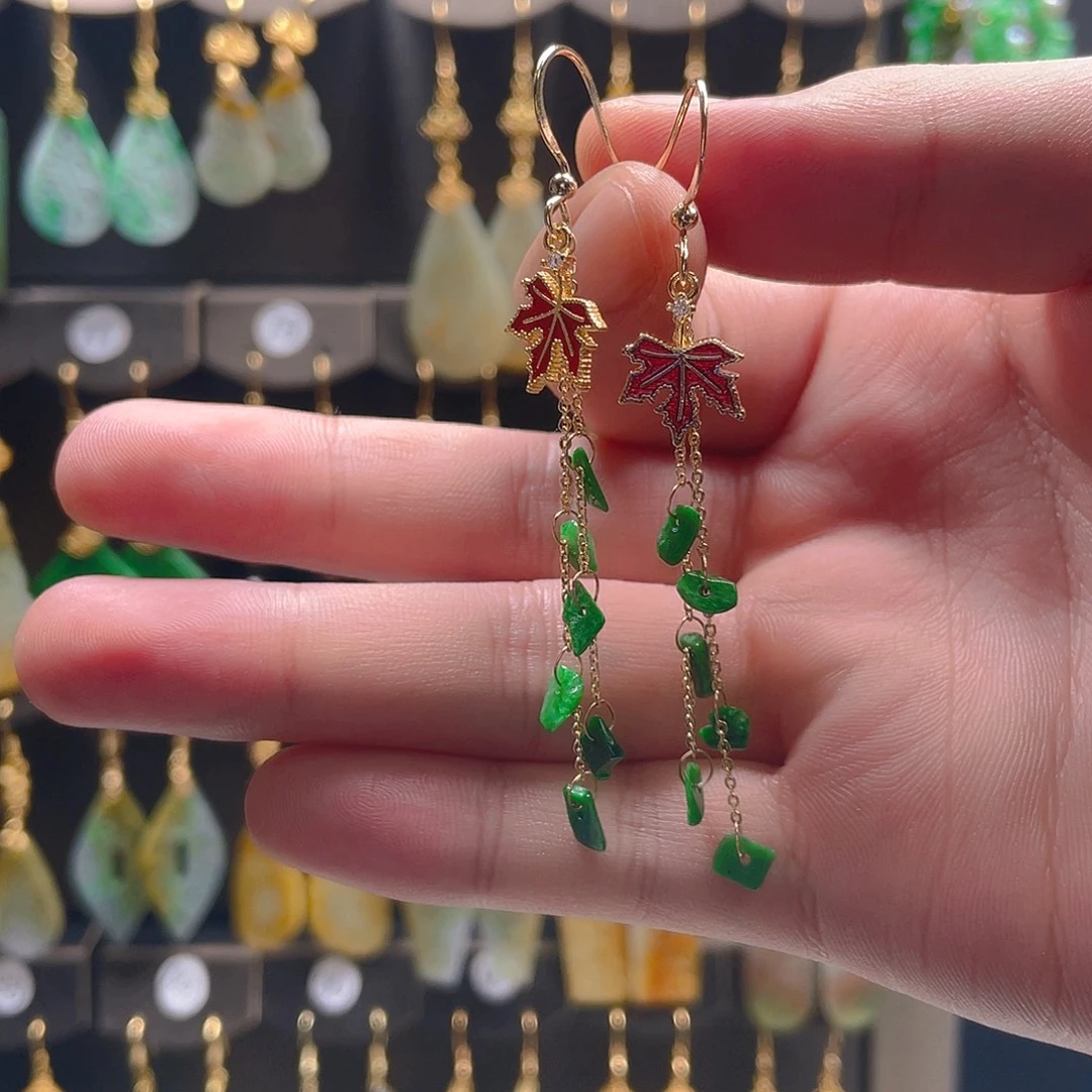 翡翠未镶嵌耳饰翡翠