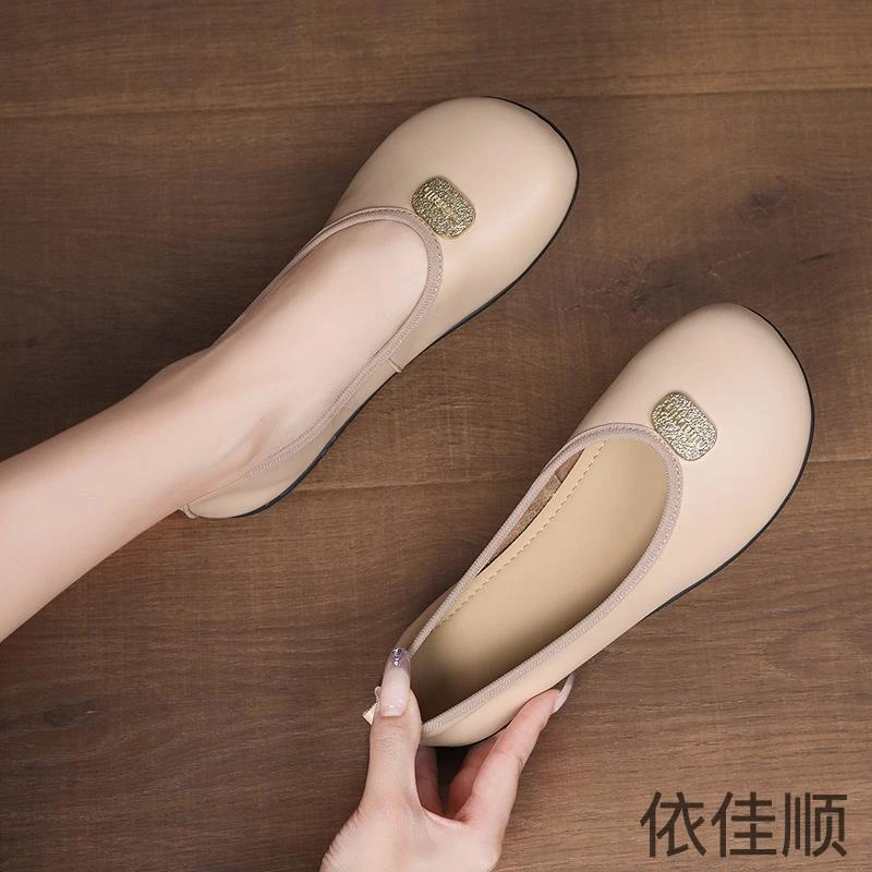 森系文艺手工真皮平底仙女鞋舒适一脚蹬浅口软底单鞋女式休闲单鞋