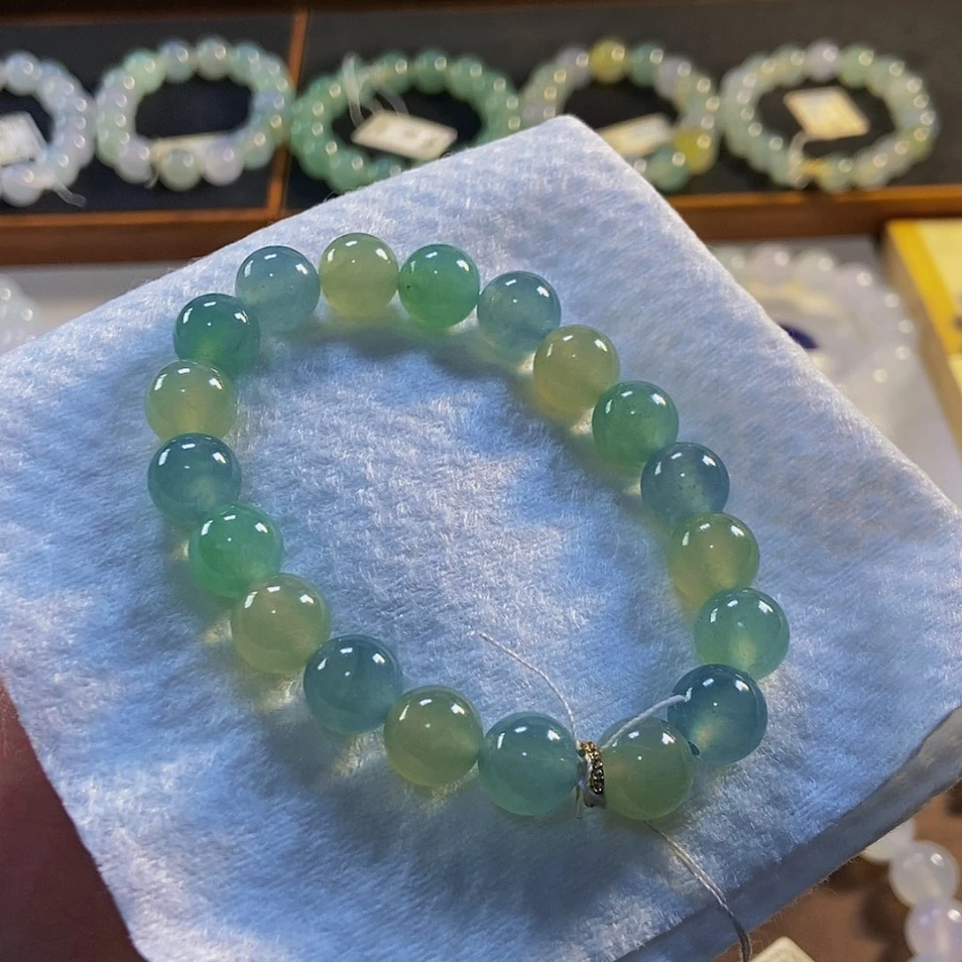 定制翡翠未镶嵌翡翠手串卡9.8