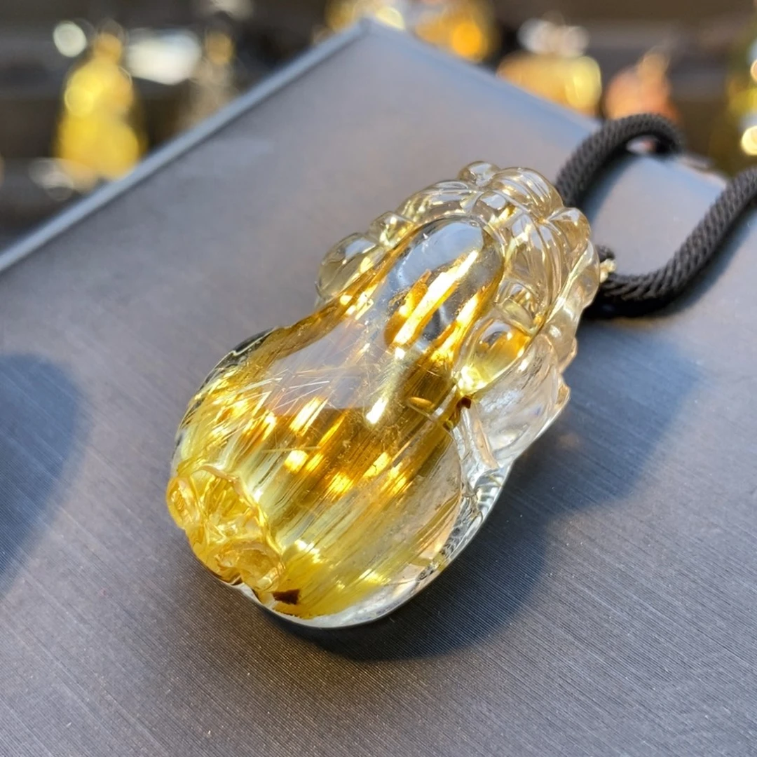 水晶颈饰未镶嵌天然水晶钛晶貔貅吊坠