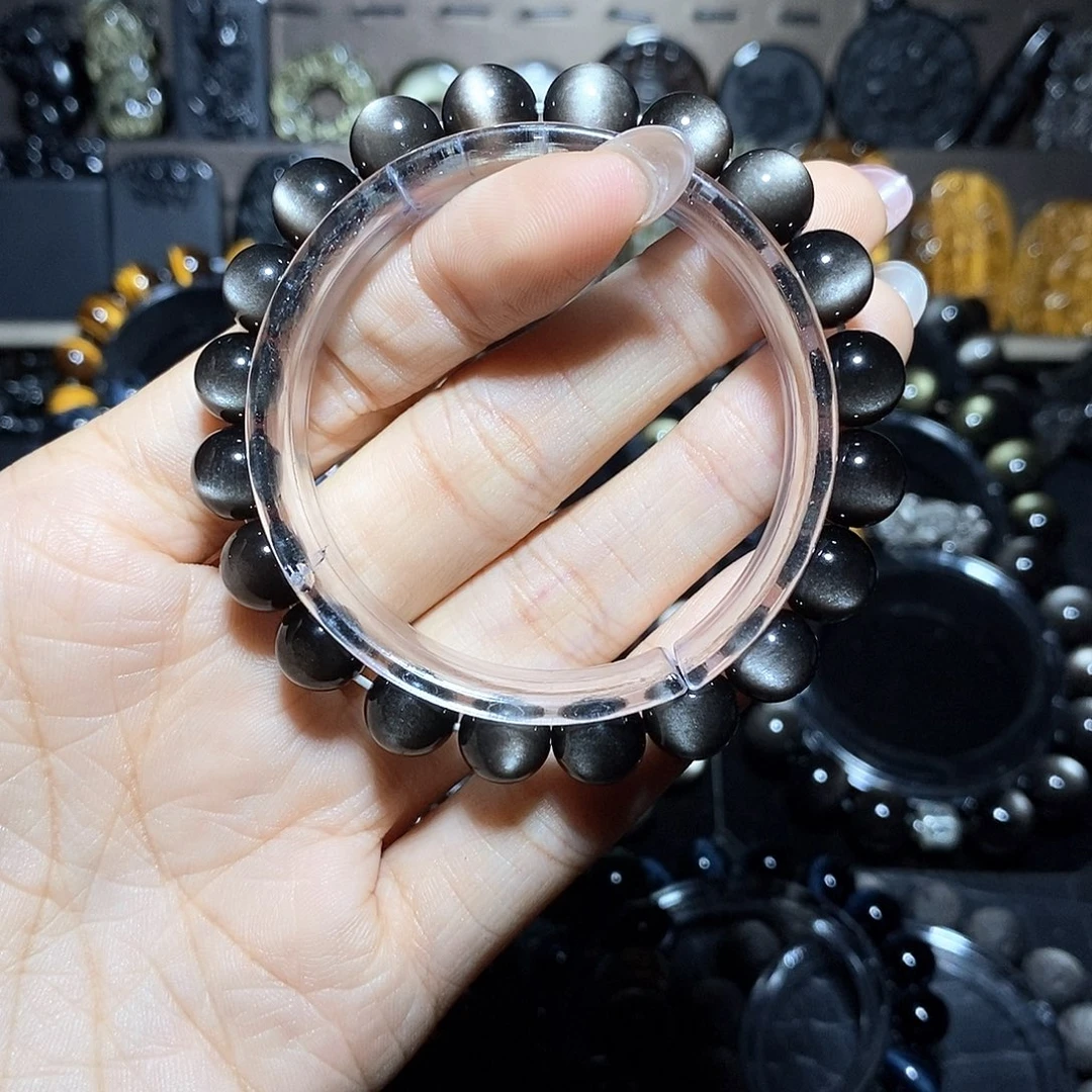 黑曜岩未镶嵌手链发***～