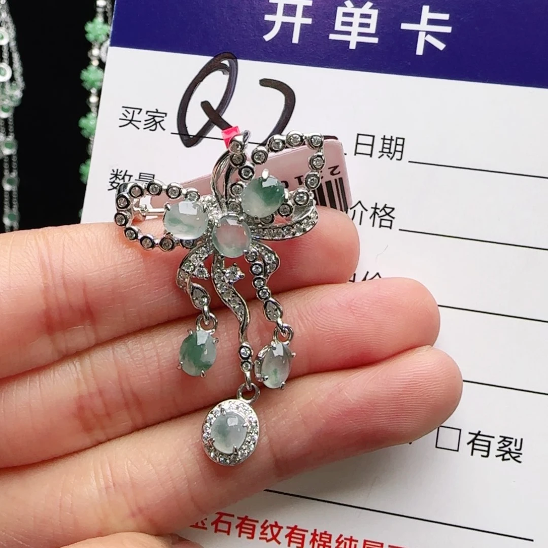 银S925镶嵌手链翡翠