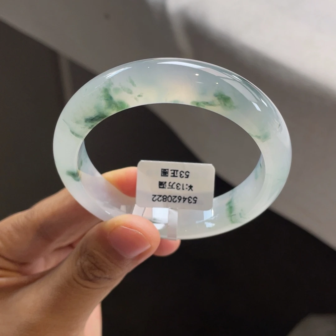 未镶嵌手镯翡翠一手/起光冰飘花手镯（强推）
