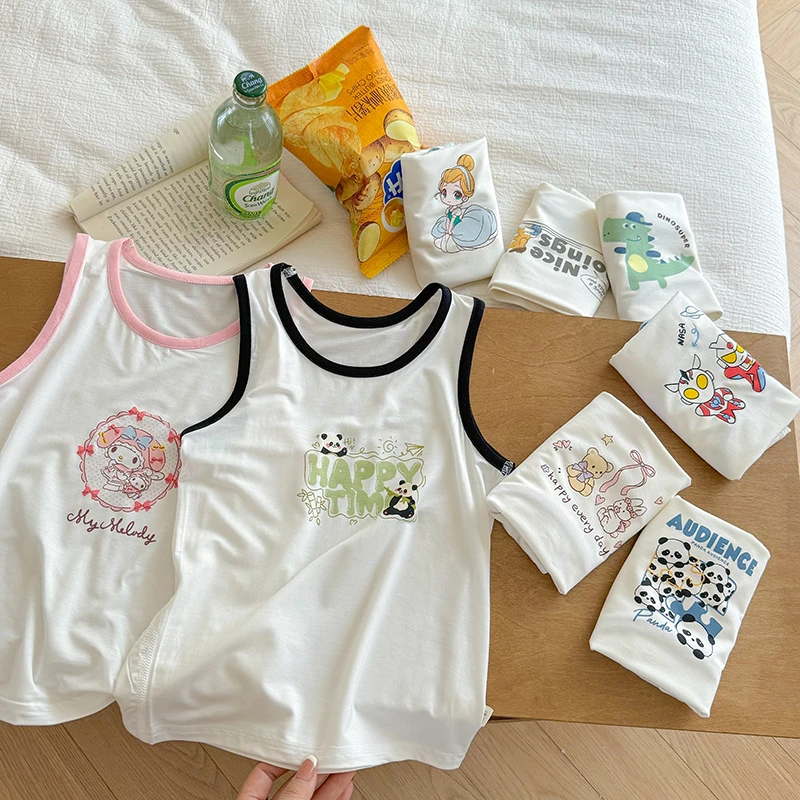 儿童卡通背心夏季薄款无袖上衣男女童坎肩上衣家居服 BX25192