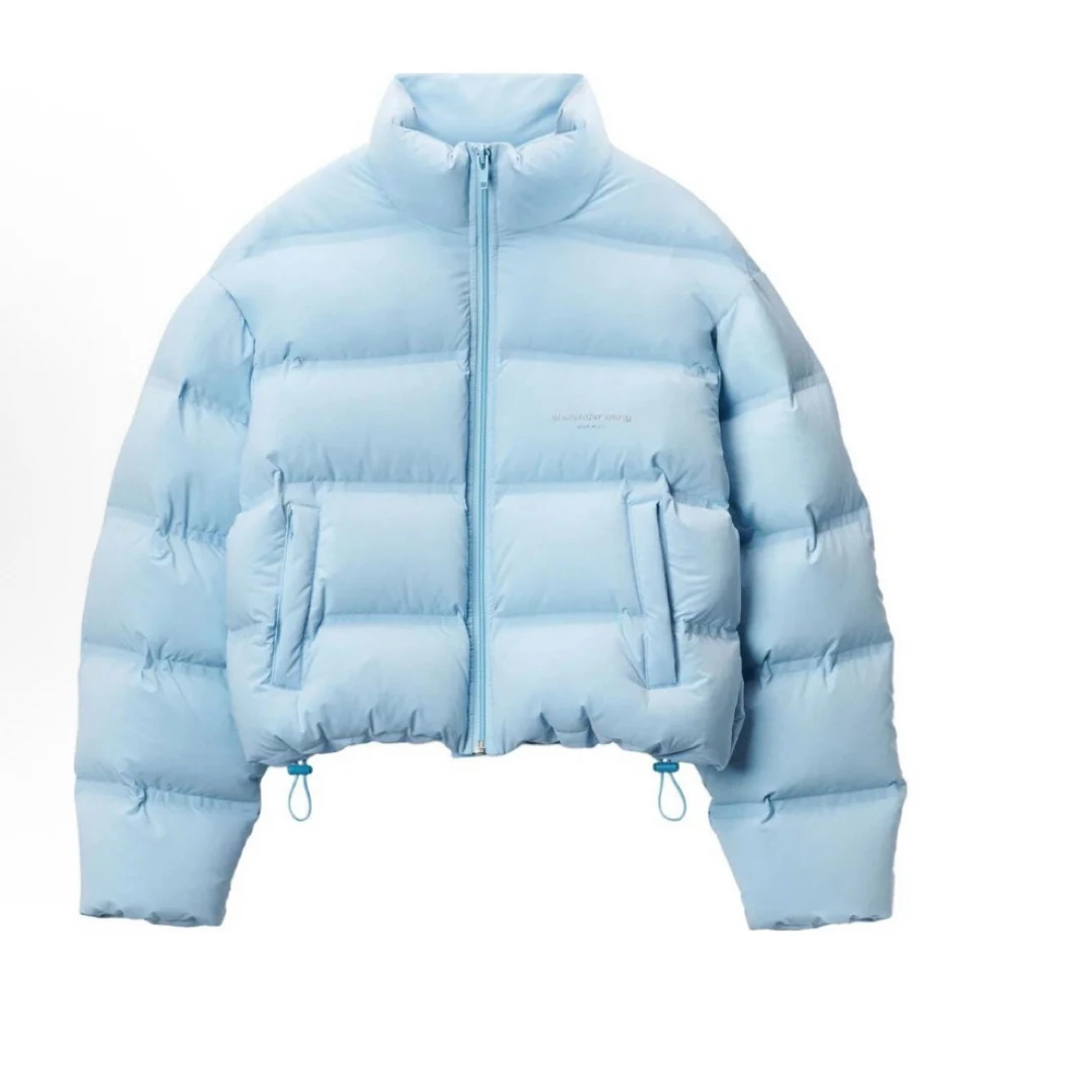 未使用 alexander wang亚历山大王 FW24 logo短款修身羽绒服 女款