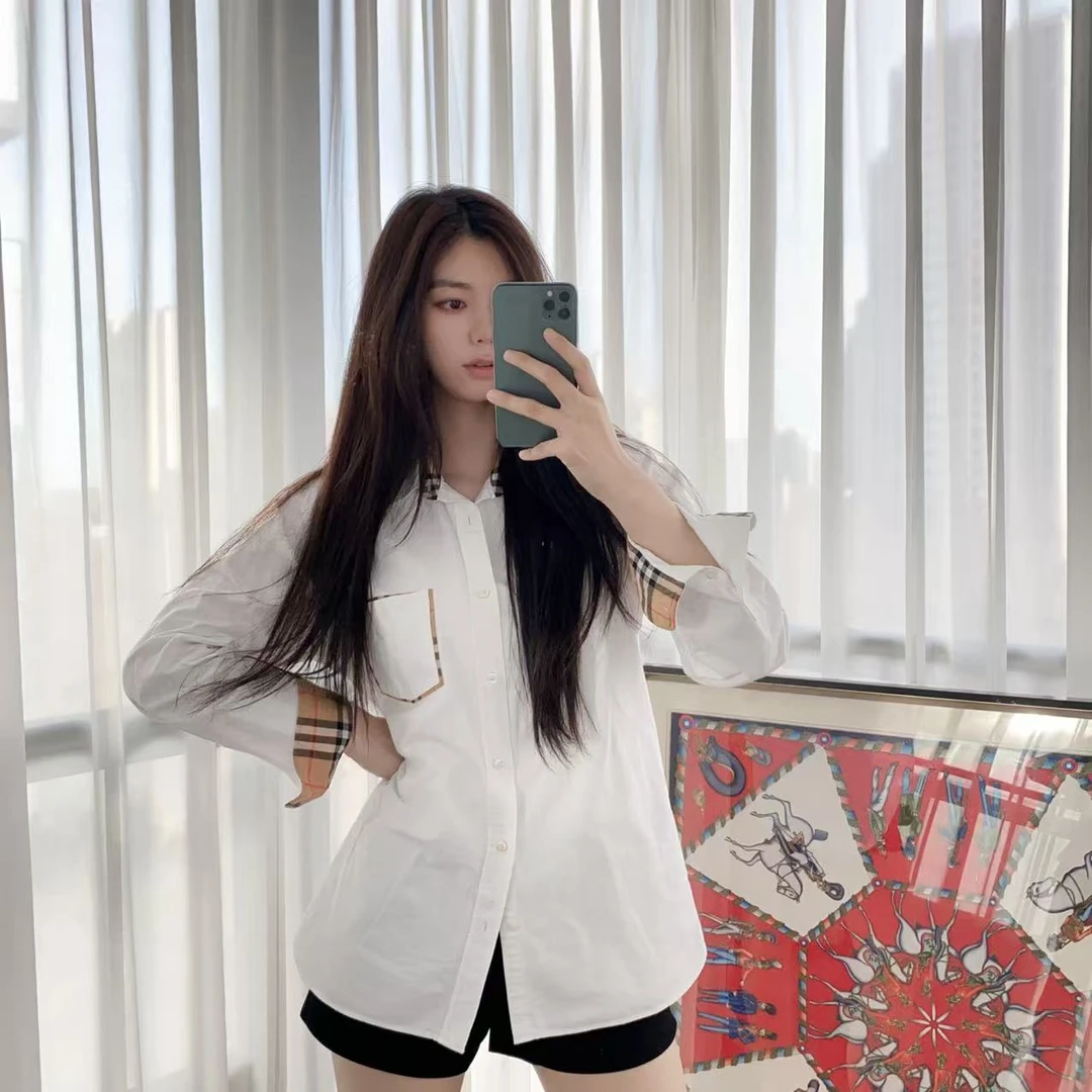 95新 BURBERRY/博柏利 麦殿/棉长衬白色M码/250228VHHVX05