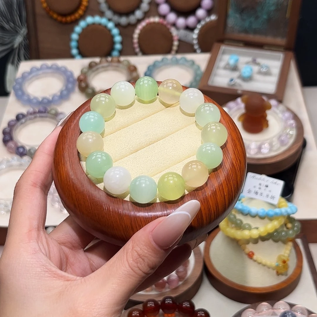 水晶手串未镶嵌小***?13m彩纹石
