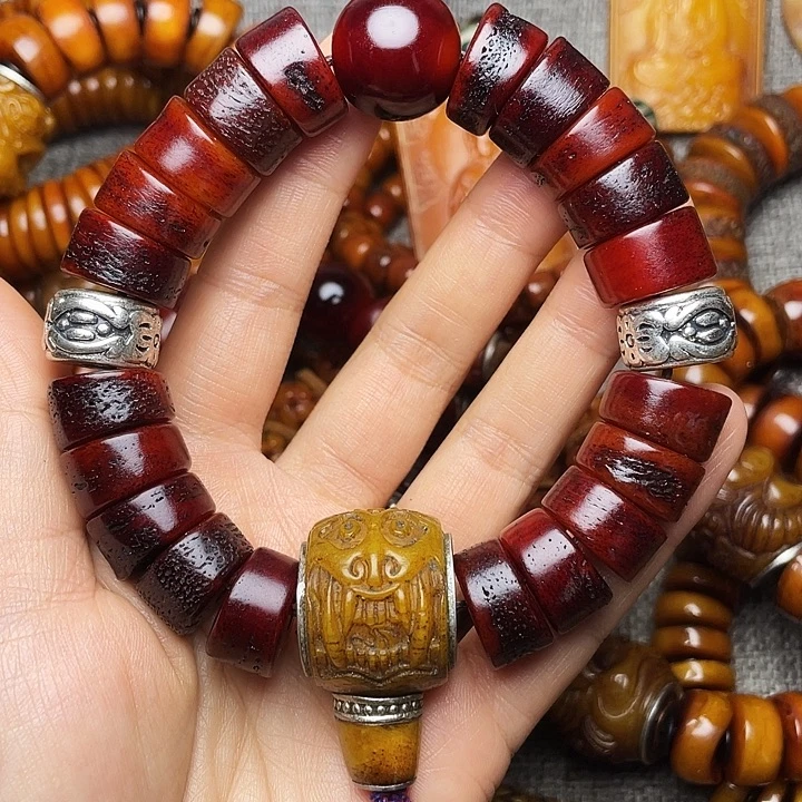 岩***松牛骨手串/手链牦牛骨