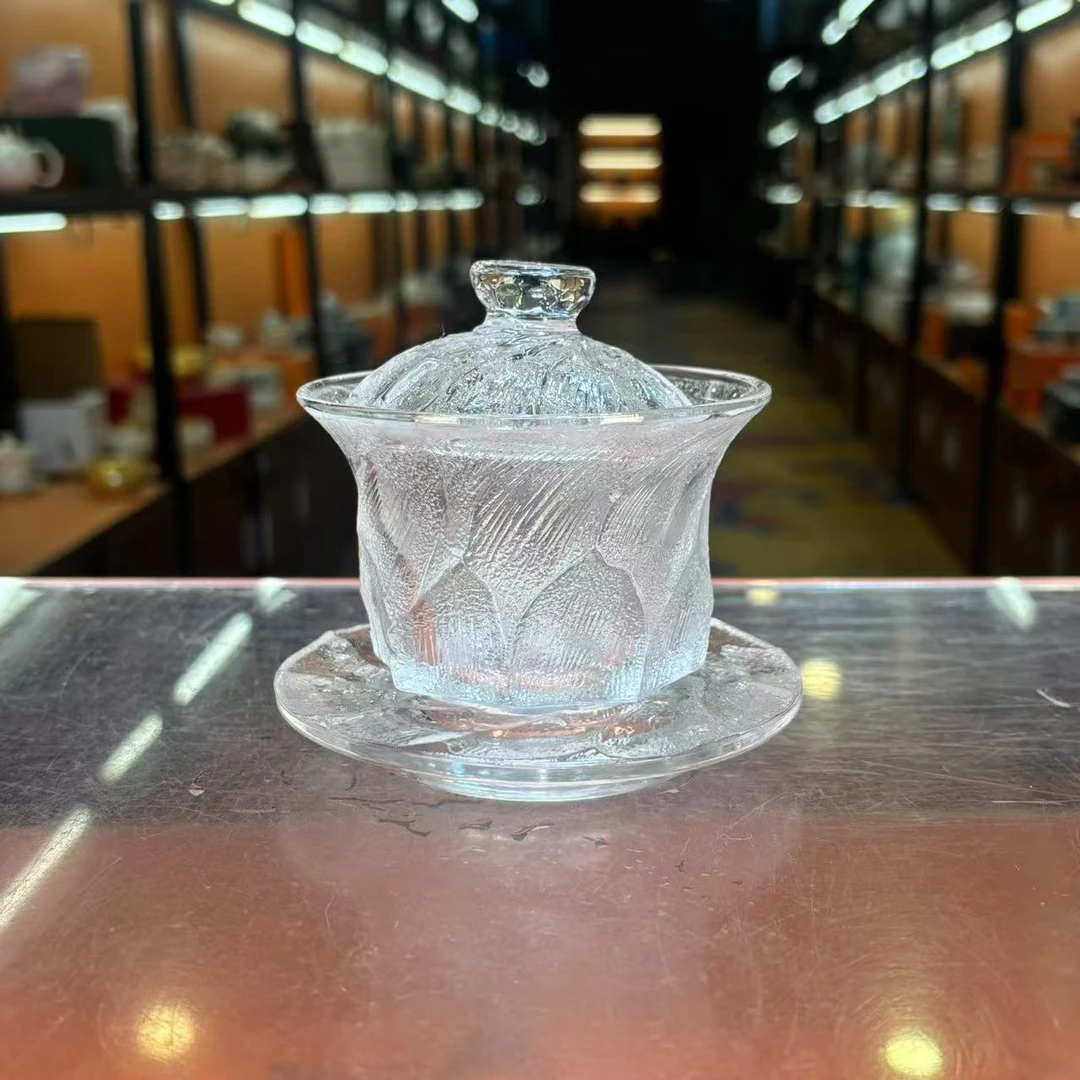 秋香茶具 琉璃水晶家用泡茶三才盖碗-5239-0888