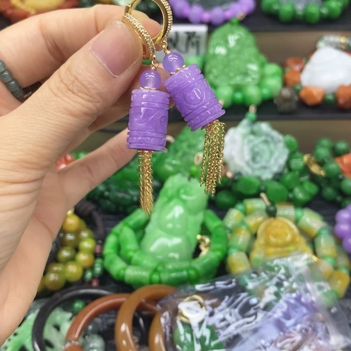 翡翠未镶嵌颈饰耳坠44