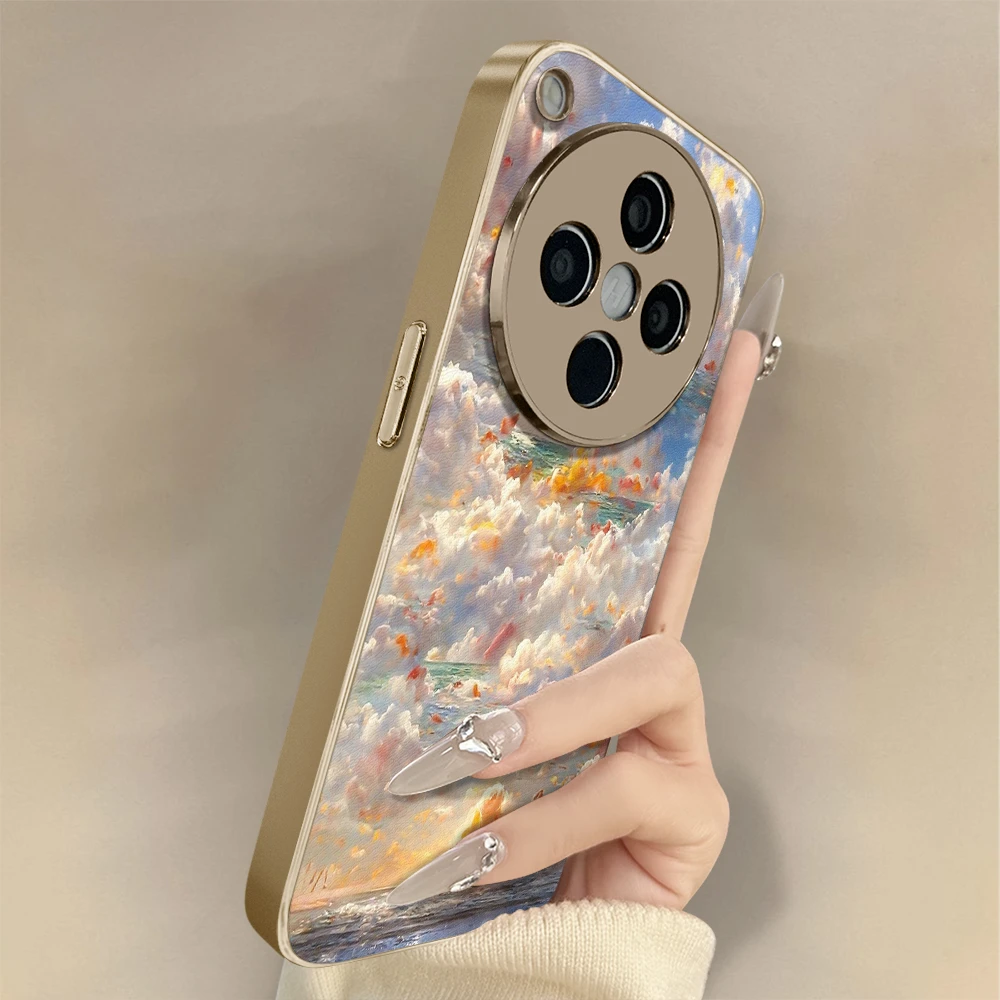 玫瑰彩云适用oppofindx8手机壳新女款小众全包防摔高级创意保护套