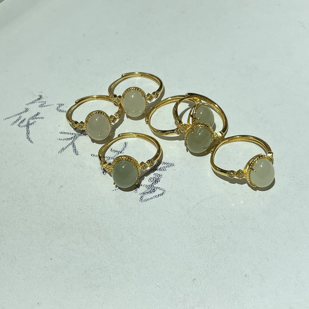 （清货）9mm蛋面和田戒指（多样性发其一）X324 XM