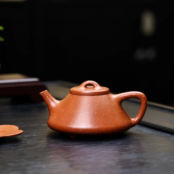 不肥而坚 是以永年 应乐【子冶石瓢】200cc 朱泥铺砂 师承张寅