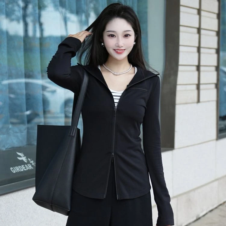 GIRDEAR/哥弟新款时尚百搭显瘦休闲运动气质长袖卫衣外套140054