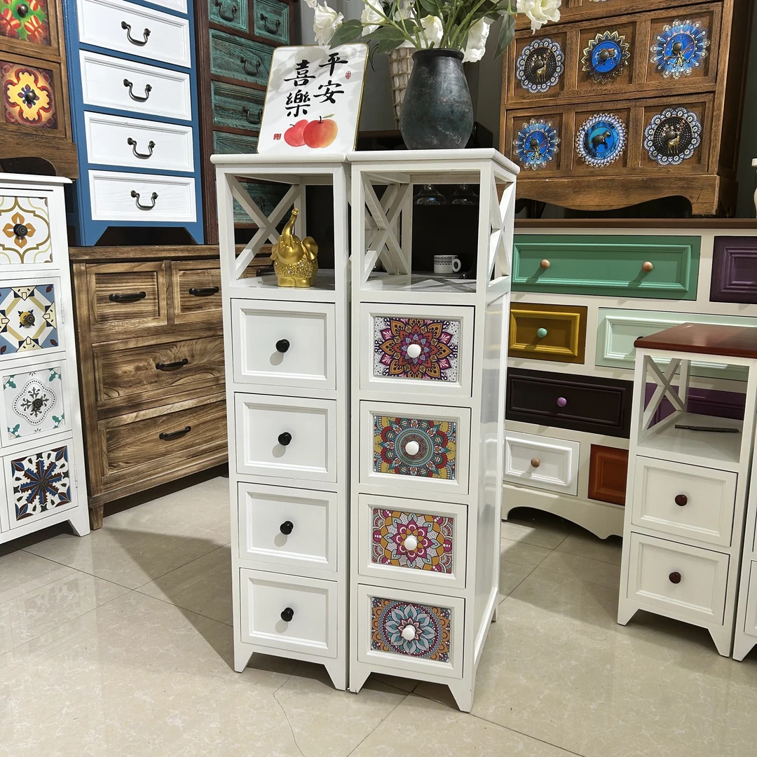 简易实木夹缝20/25/30/35/cm收纳柜超窄床头柜客厅卫生间边角柜子