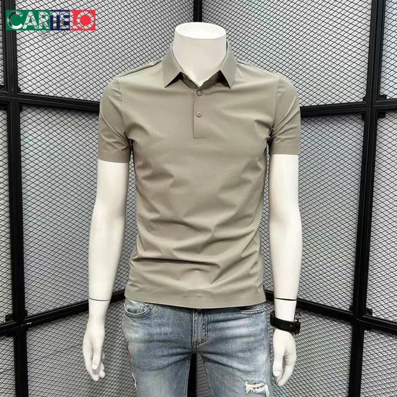卡帝乐鳄鱼无痕polo衫男款夏季冰丝短袖t恤修身翻领休闲男士上衣