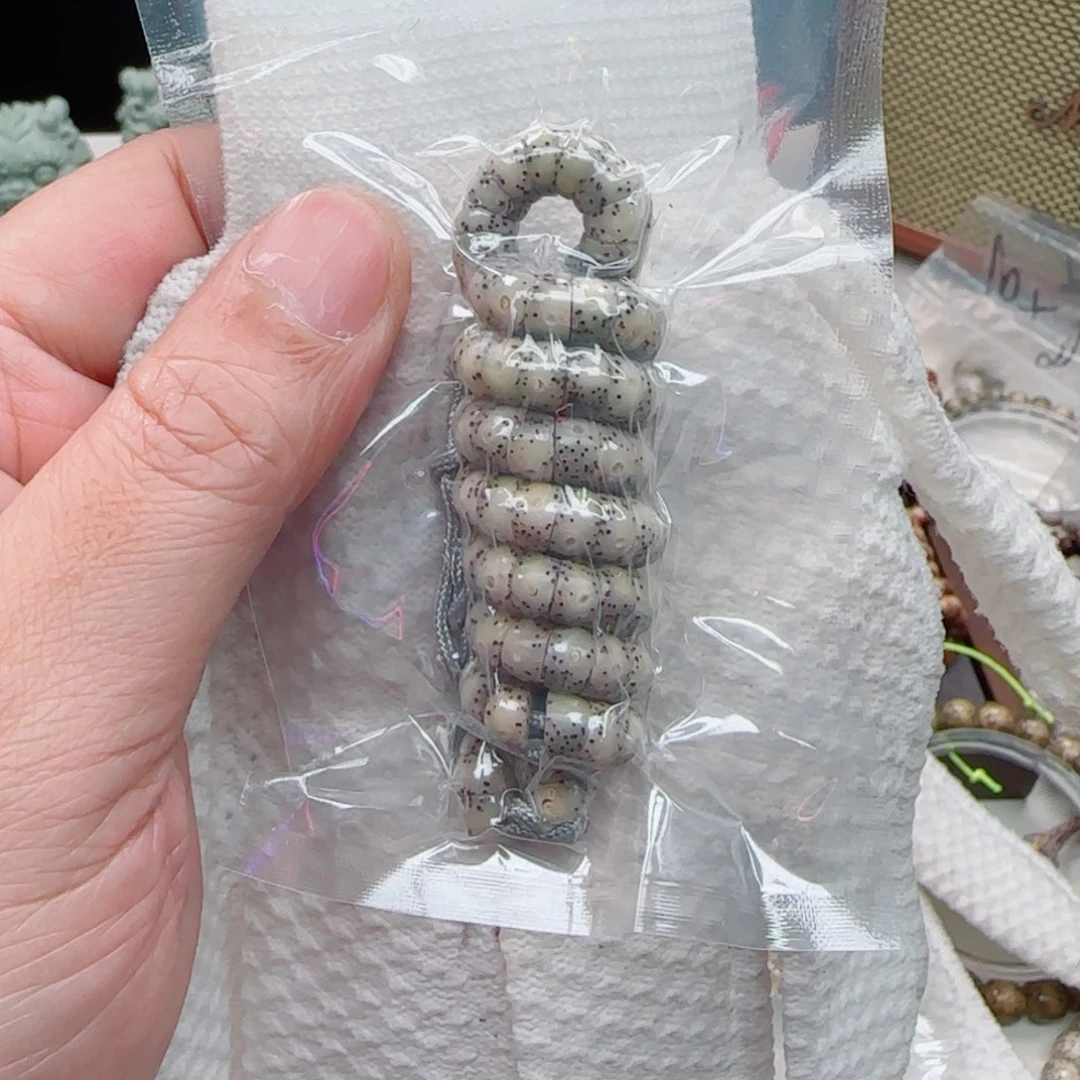 手串星月菩提糯冰手工留白大肠7mm