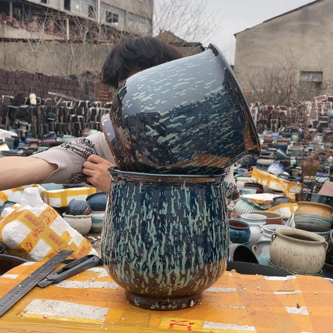 宜兴紫砂粗陶花盆